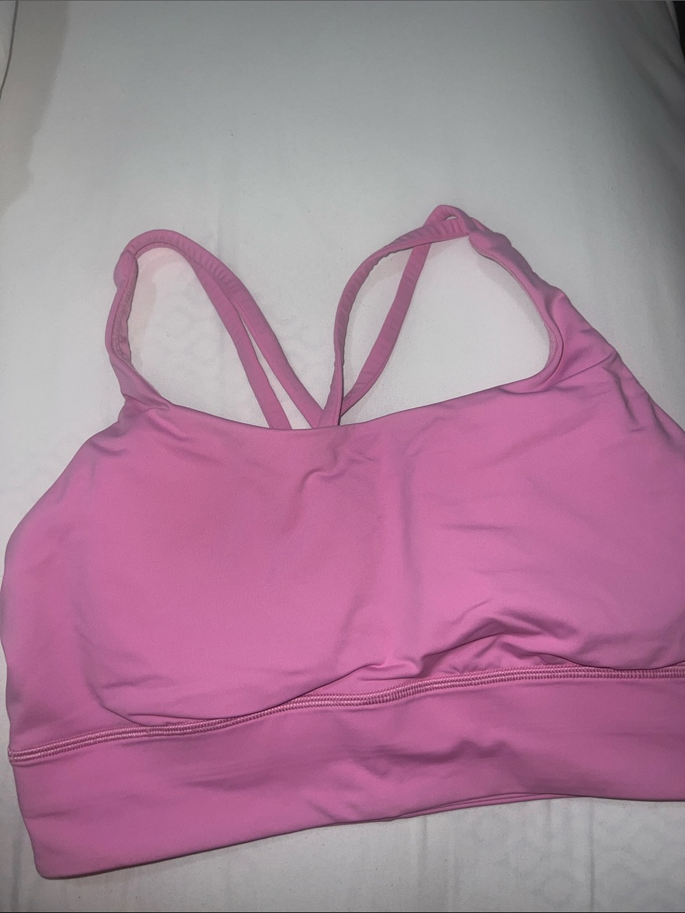 Lululemon- Pink Frosting Energy Longline Bra Medium Support